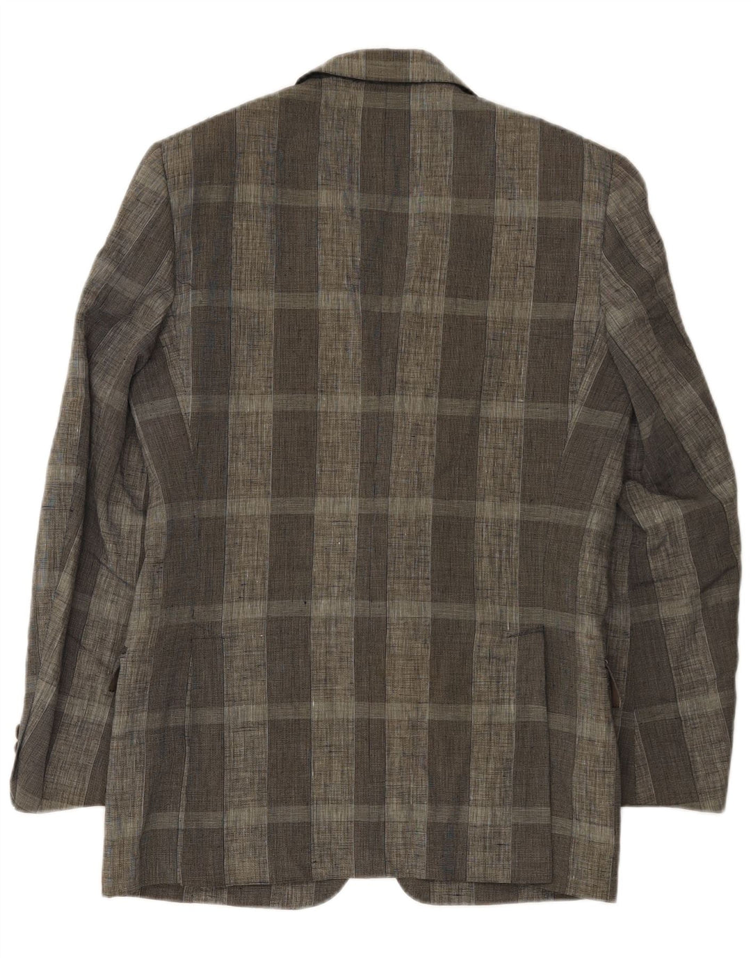 Trussardi Chaqueta Blazer De 2 Botones IT 46 Small Gris Cuadros Lino
