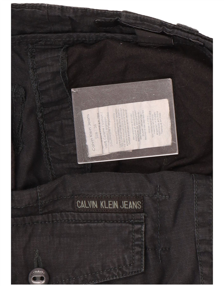 CALVIN KLEIN Shorts cargo para hombre W36 Grande Algodón negro