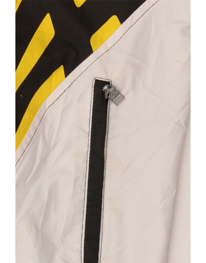 ASICS Chaqueta impermeable con capucha para hombre UK 40 Large Black Colourblock