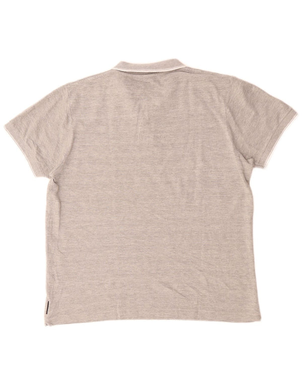 French Connection Polo para hombre de algodón gris grande