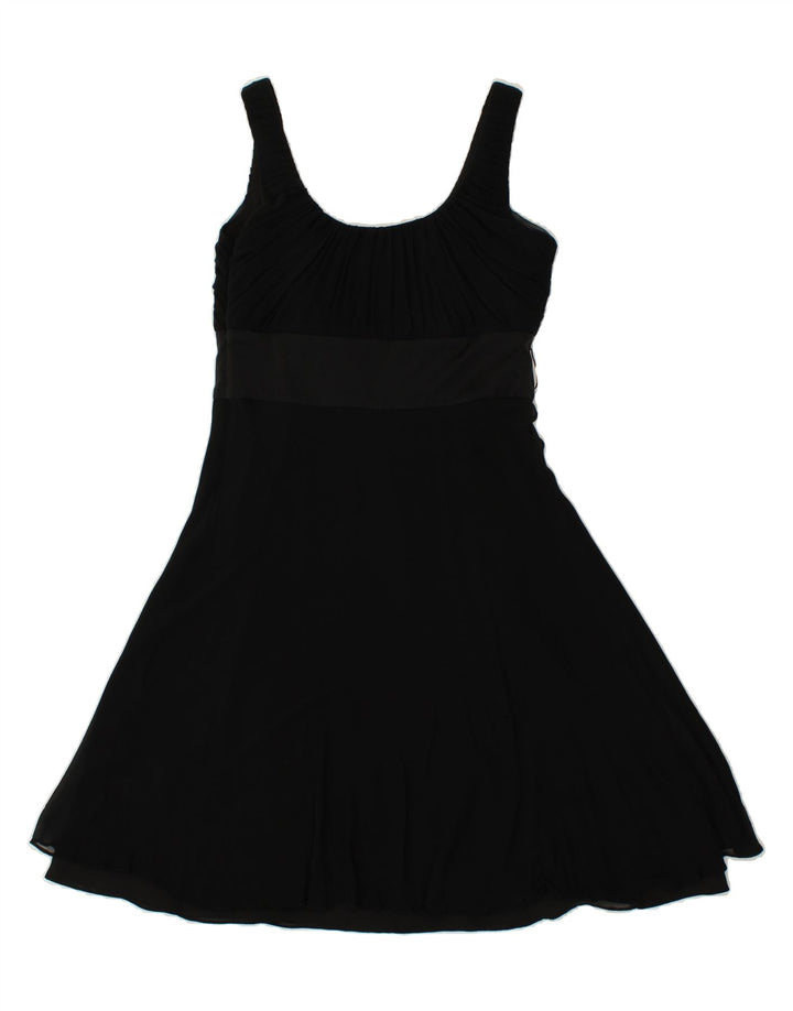 MONSOON Womens Sleeveless A-Line Dress UK 14 Medium Black Polyester Vintage Monsoon and Second-Hand Monsoon from Messina Hembry 