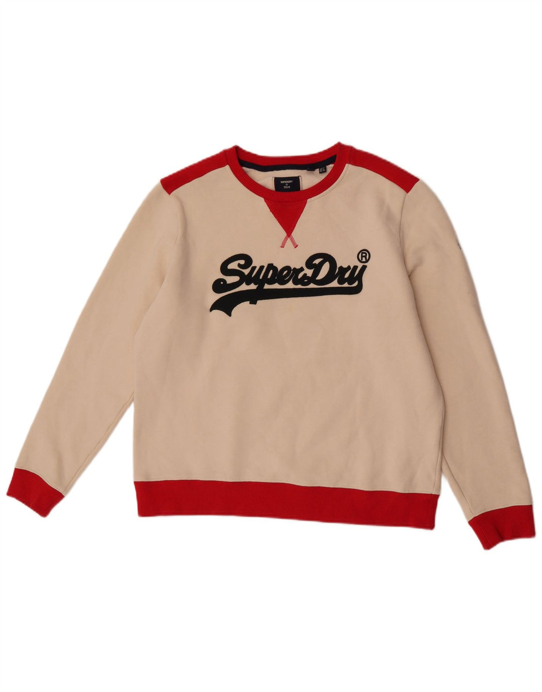 Superdry Sudadera tipo jersey para mujer, talla 40, talla mediana, color blanco roto