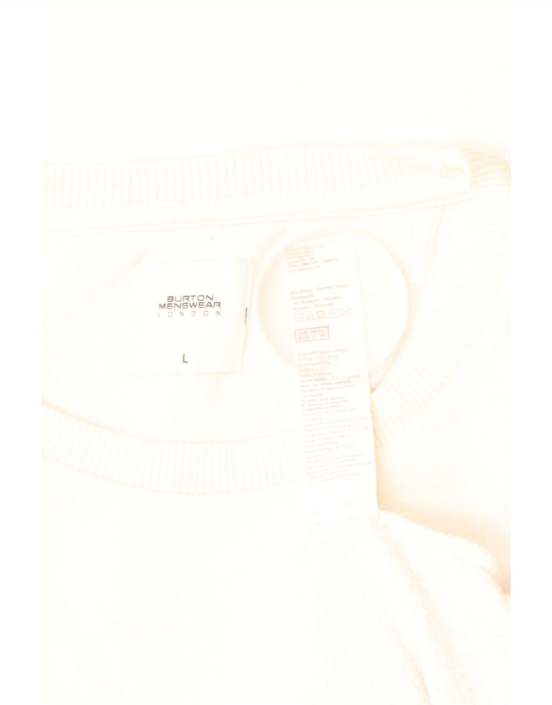 BURTON Hombre Sudadera Jumper Large Blanco Algodón