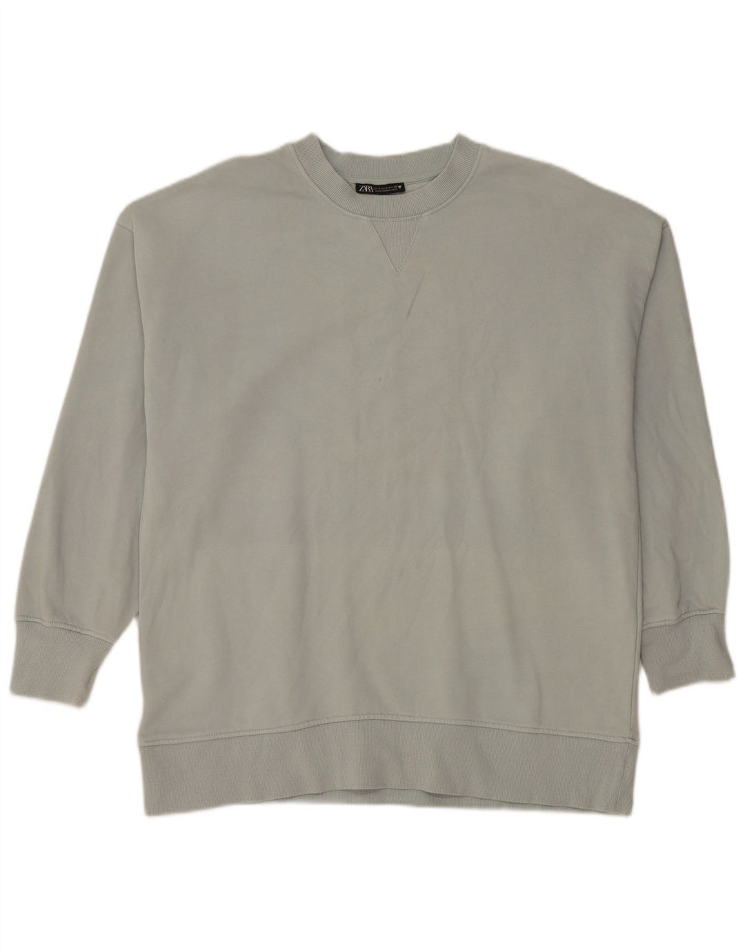 Zara Mujer Sudadera Oversize Jersey UK 10 Small Gris Algodón