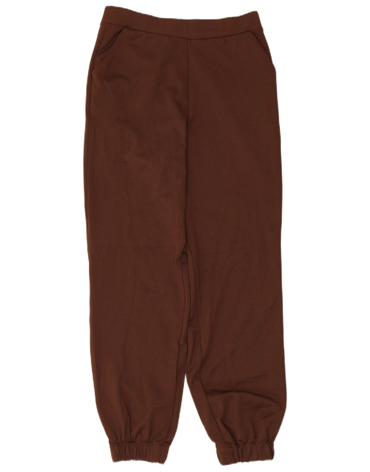 Zara Mujer Pantalón Chándal Joggers UK 44 Poliéster Marrón Medio