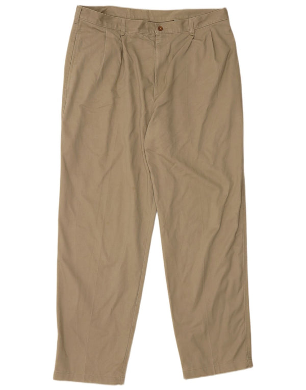 Farah Mens Pegged Chino Pantalones W38 L31 Algodón Beige