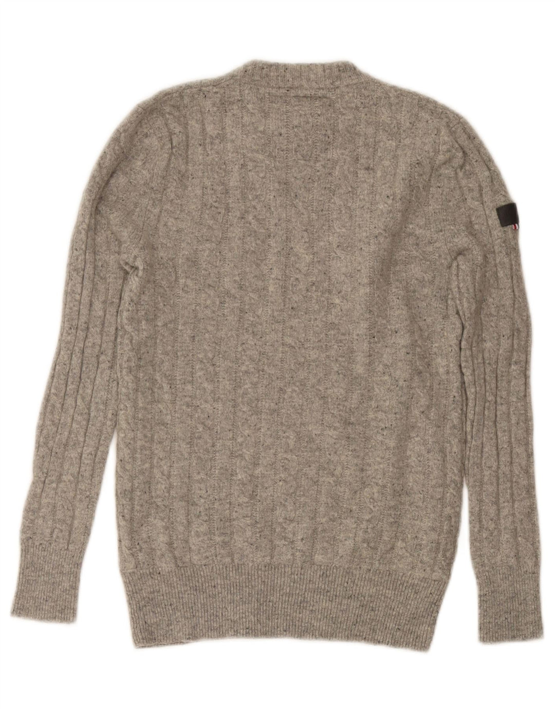 Superdry Jersey de cuello redondo para mujer, talla 40, lana gris pequeña