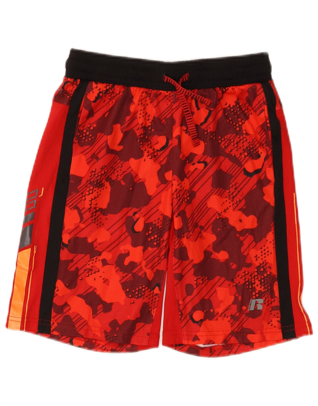 RUSSELL ATHLETIC Pantalones cortos deportivos para niños de 10 a 11 años, talla grande, color rojo camuflaje