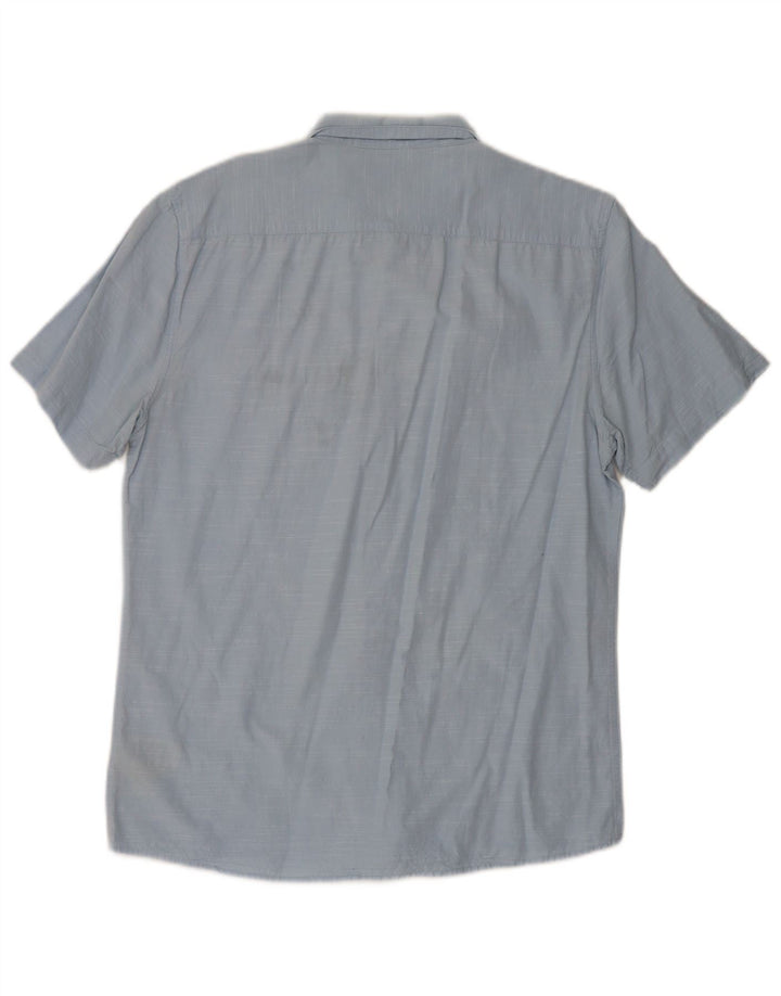 Camisa Lee Slim Fit De Manga Corta Para Hombre Algodón Azul Grande