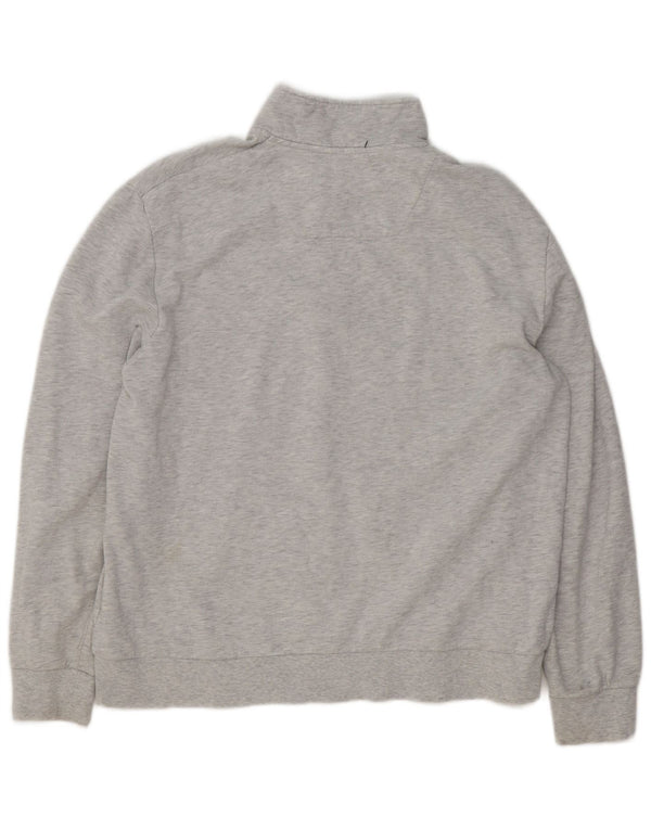 Calvin Klein Sudadera con gráfico y cuello con cremallera para hombre Jumper XL Algodón moteado gris