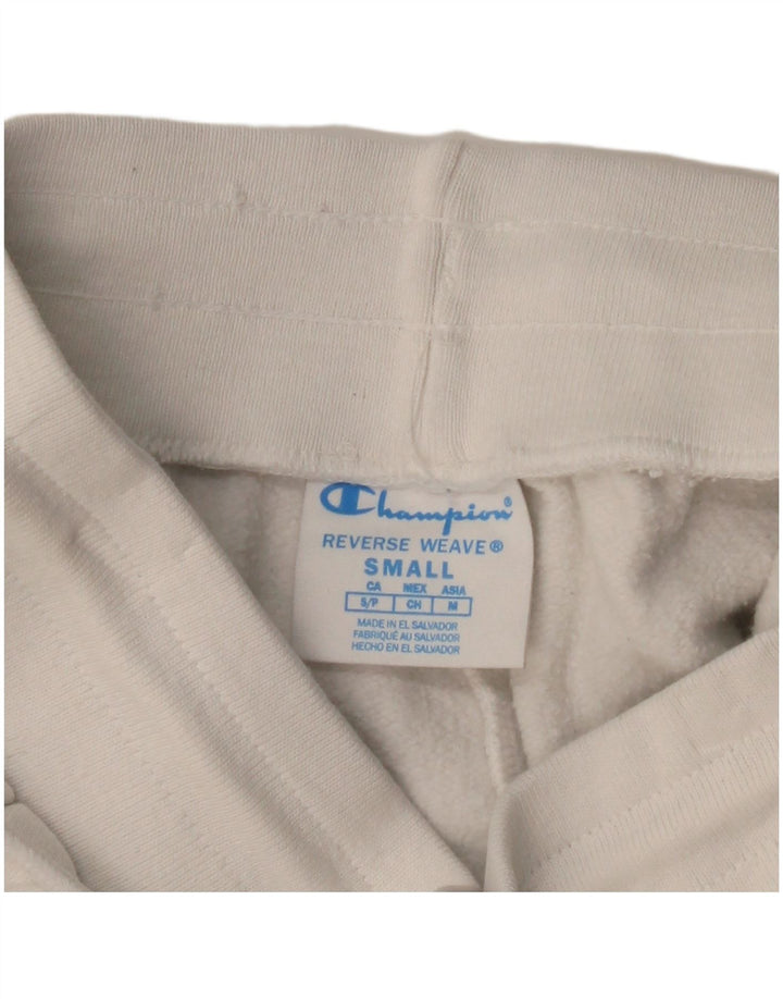 CHAMPION Pantalones cortos deportivos de tejido inverso para mujer UK 10 Small White Cotton