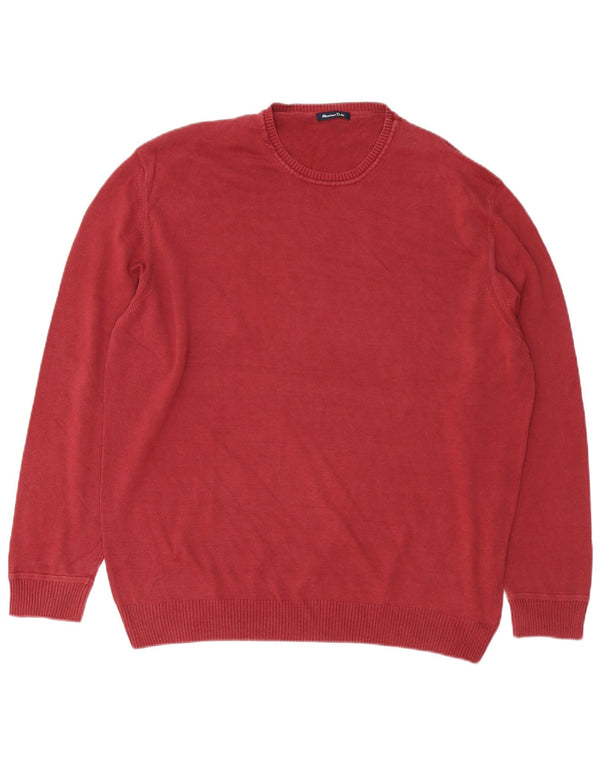 Massimo Dutti Jersey Cuello Redondo Hombre 2XL Algodón Burdeos