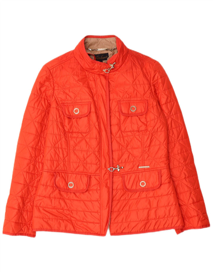 Luisa Spagnoli Chaqueta acolchada para mujer UK 44 Poliéster rojo mediano