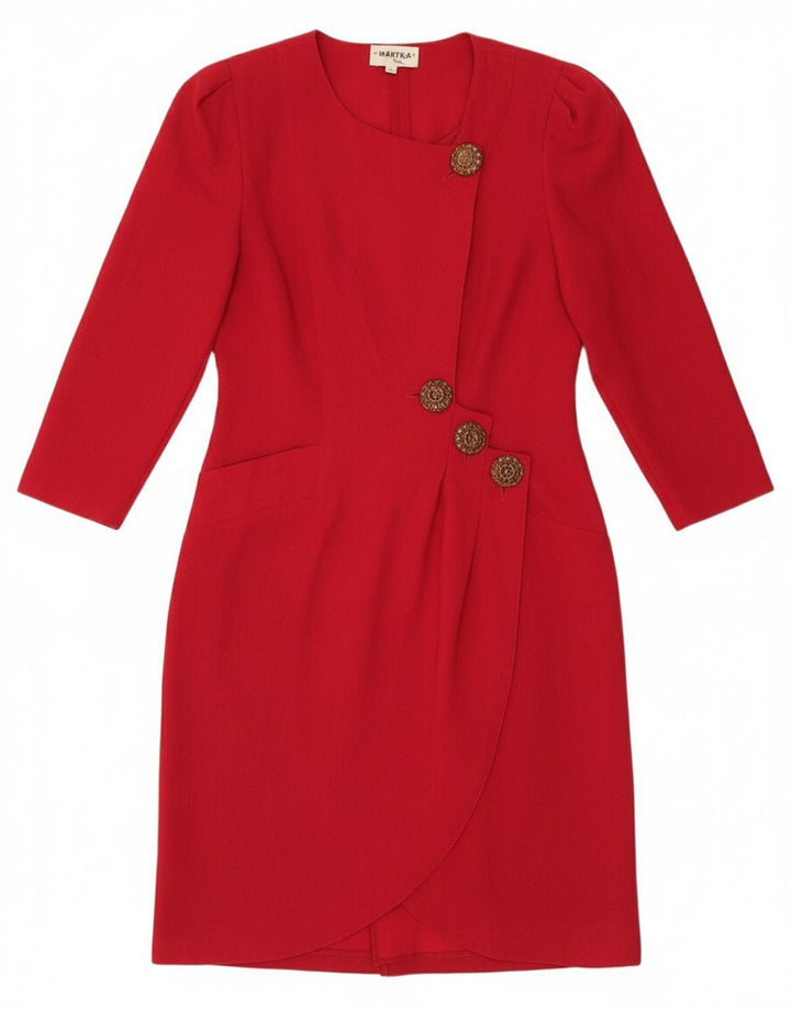 MARIKA Womens Wrap Sheath Dress UK 12 Medium Red