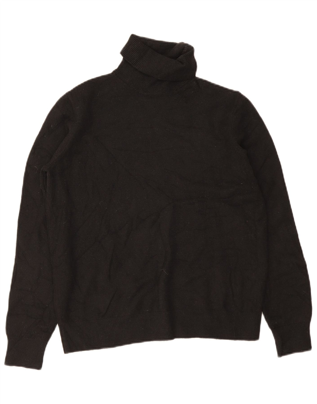 Marks & Spencer Jersey con cuello vuelto para hombre, talla pequeña, poliéster negro