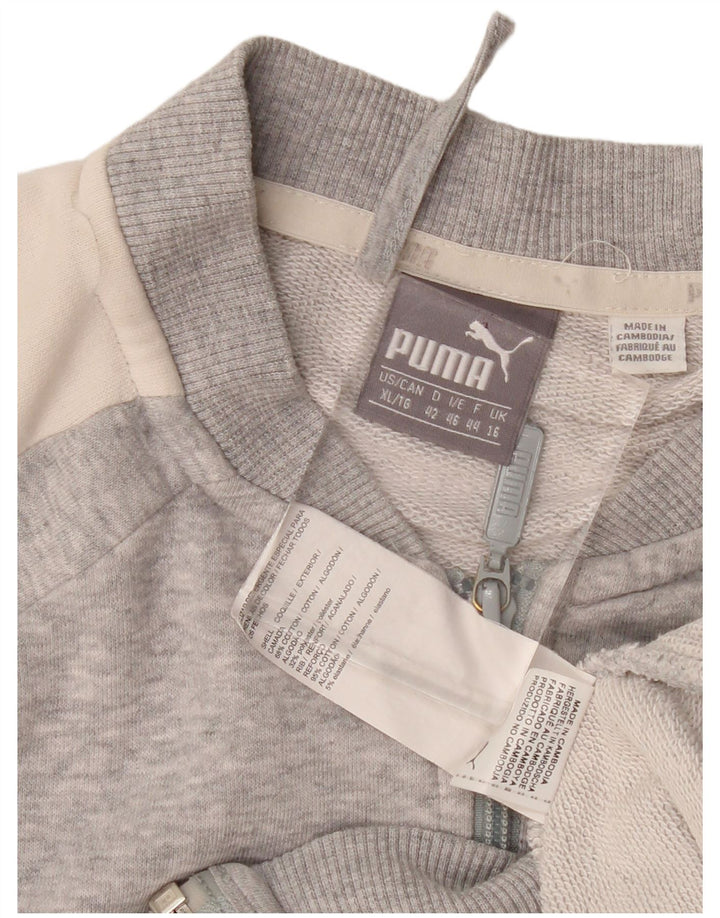 Puma Chaqueta de chándal para mujer UK 40 Grande Gris Colorblock Algodón