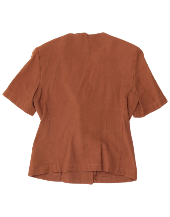 Vintage mujer doble pecho Blazer chaqueta Reino Unido 12 marrón medio