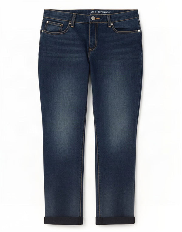 Gap Vaqueros Cónicos De Corte Boyfriend para Mujer UK 10 Small W30 L27 Algodón Azul