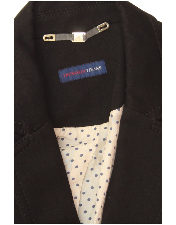 Trussardi Jeans Chaqueta Blazer de 2 Botones para Mujer UK 44 Mediano Negro