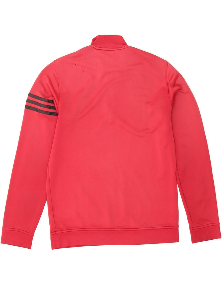 ADIDAS Mens Climalite Zip Neck Sweatshirt Jumper Small Red Polyester Vintage Adidas and Second-Hand Adidas from Messina Hembry 