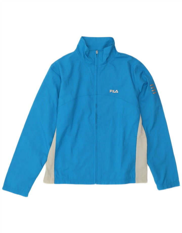 FILA Chaqueta de chándal para mujer UK 40 Poliéster con bloques de color azul medio