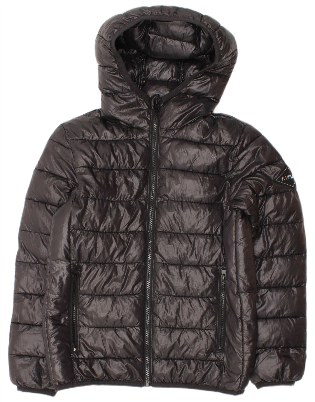 Replay Chaqueta acolchada con capucha para niño 9-10 años Negro Poliéster