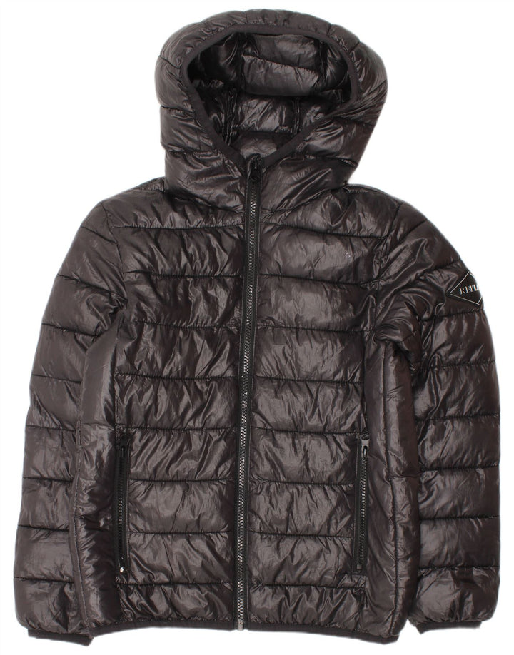 Replay Chaqueta acolchada con capucha para niño 9-10 años Negro Poliéster