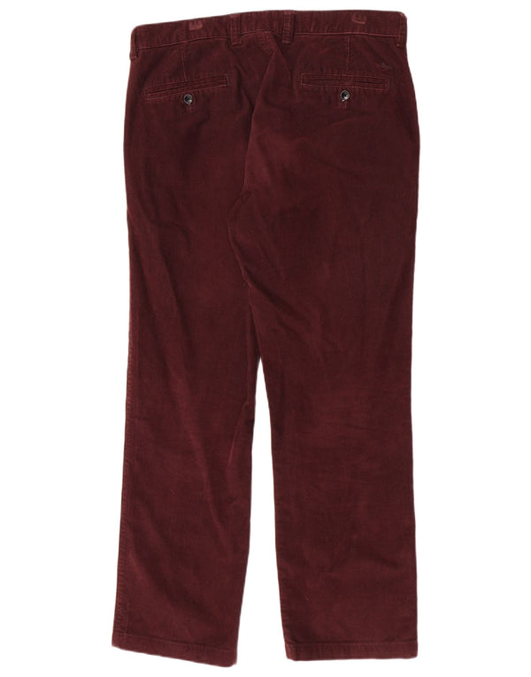 Dockers Pantalones rectos de pana para hombre W34 L29 Algodón burdeos