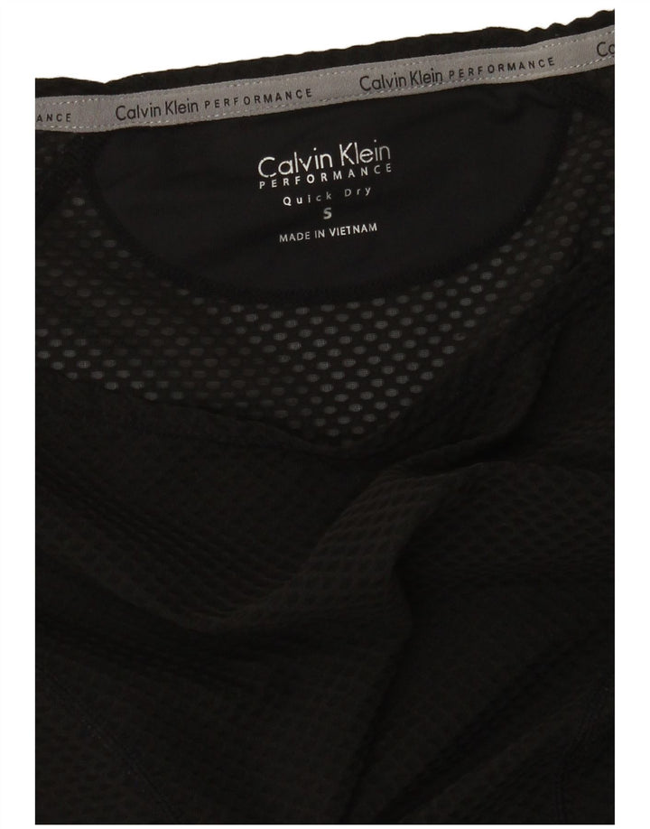 Calvin Klein Top extragrande de manga larga para mujer UK 10 Small Negro