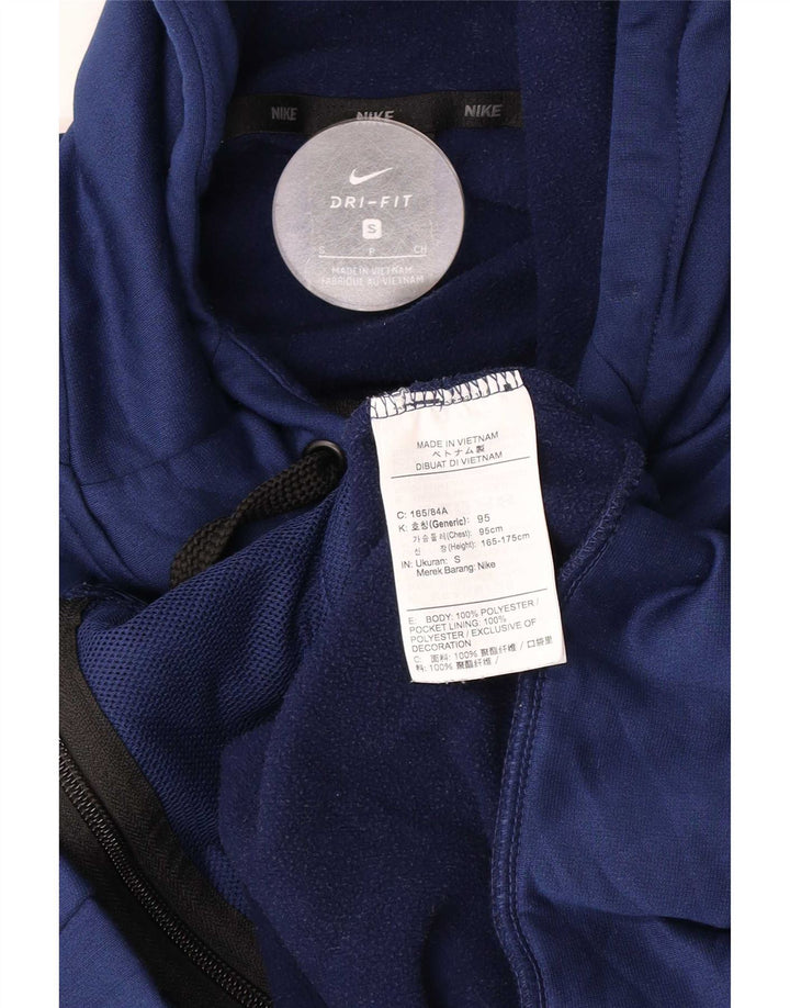 Nike Mens Dri Fit Zip Sudadera con capucha suéter pequeño azul marino poliéster