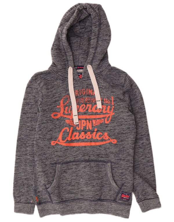 SUPERDRY Jersey con capucha y gráfico extragrande para mujer UK 6 XS Gris moteado