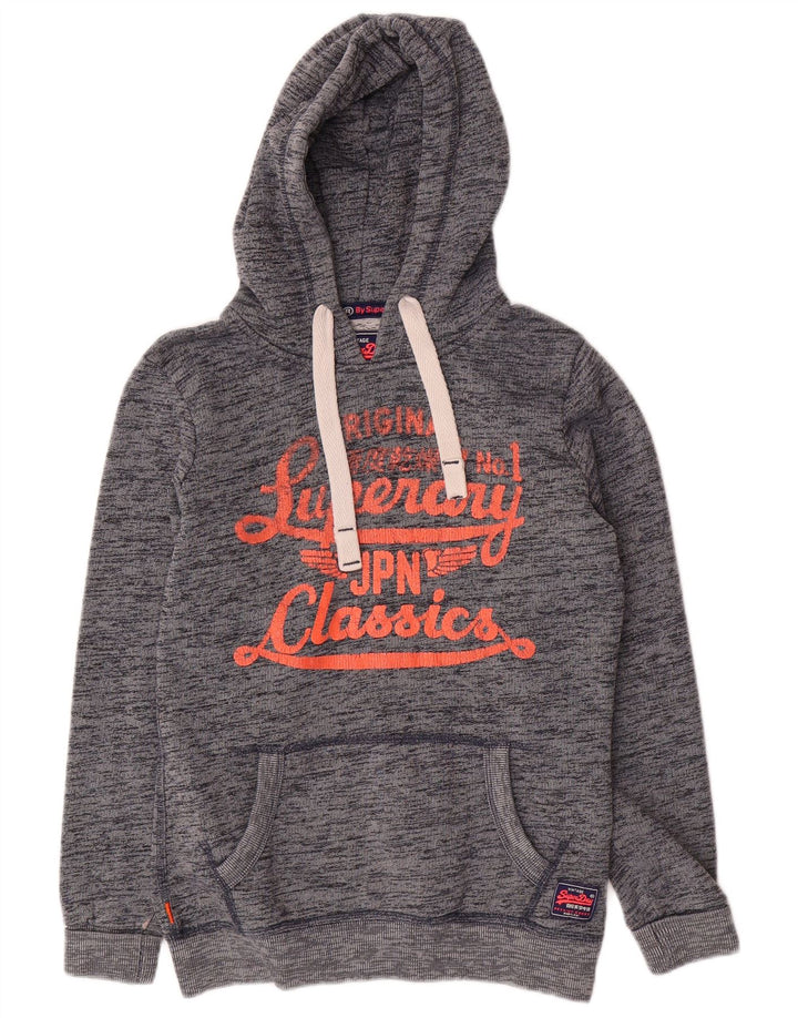 SUPERDRY Jersey con capucha y gráfico extragrande para mujer UK 6 XS Gris moteado