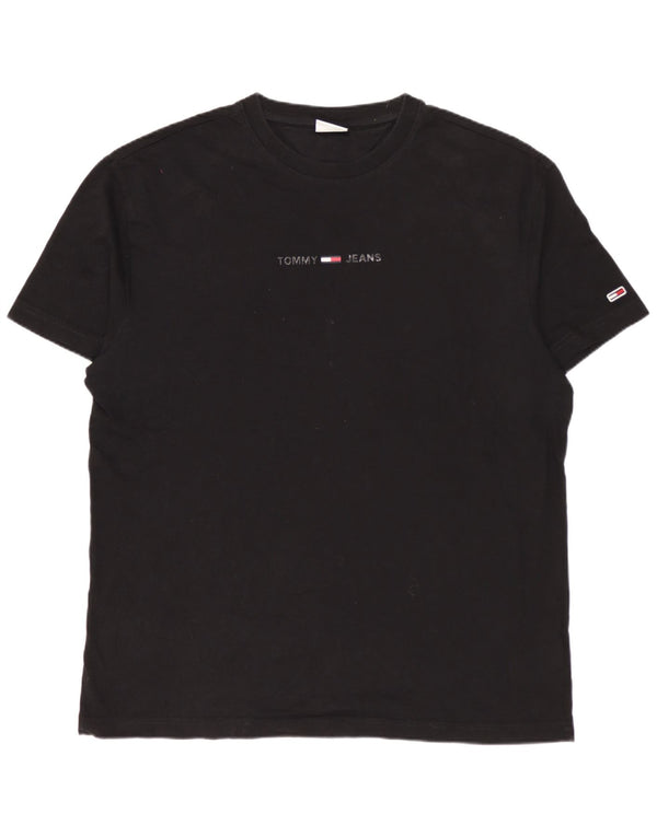 Tommy Hilfiger - Camiseta para hombre, talla grande, algodón negro