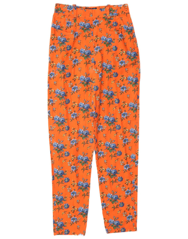 Pantalones casuales cónicos para mujer Ball On W26 L30 Naranja floral