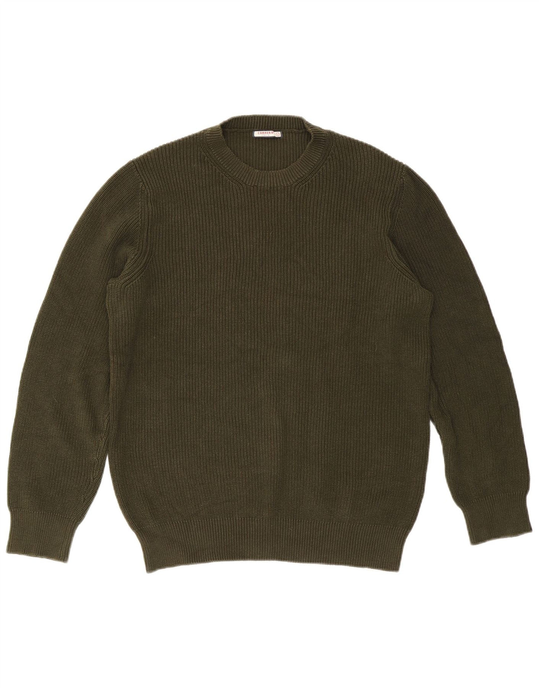 Carrera - Jersey de cuello redondo para hombre, talla grande, algodón caqui