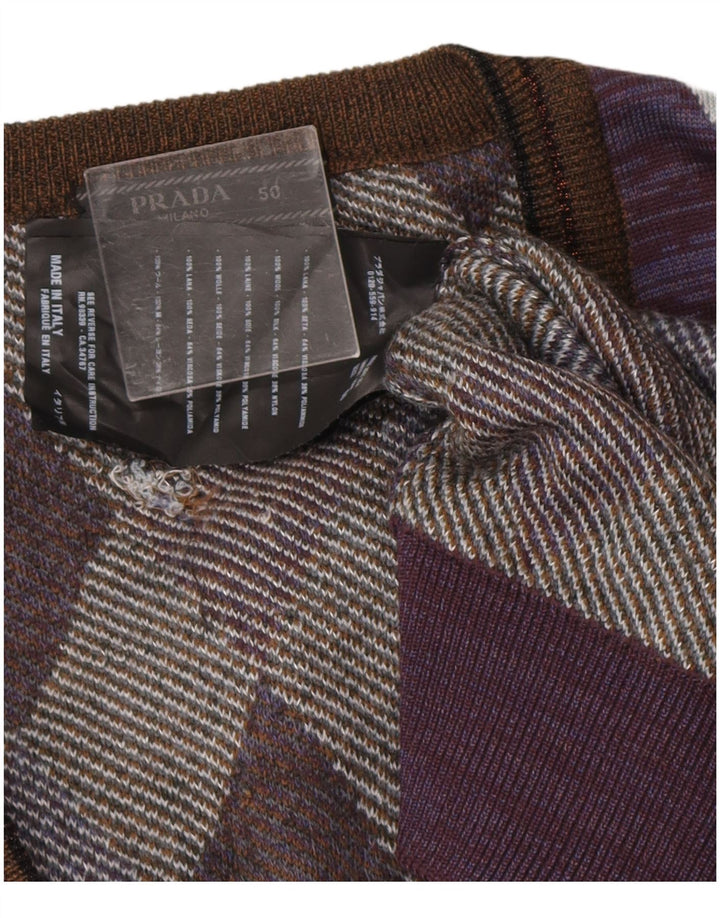 Prada Jersey con cuello en V para hombre IT 50 Medium Purple Designer