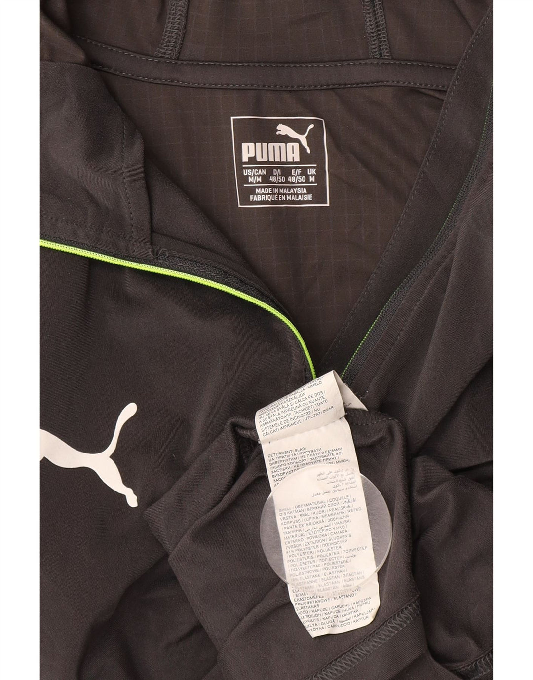 PUMA Top de chándal con capucha y cremallera en el cuello para hombre, color gris medio