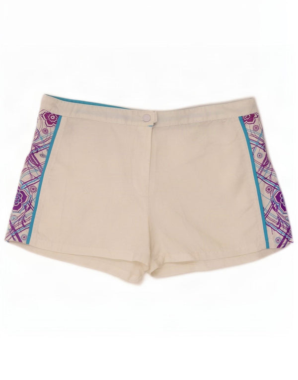 Shorts Brugi Mujer Pequeños W27 Poliéster Geométrico Blanco