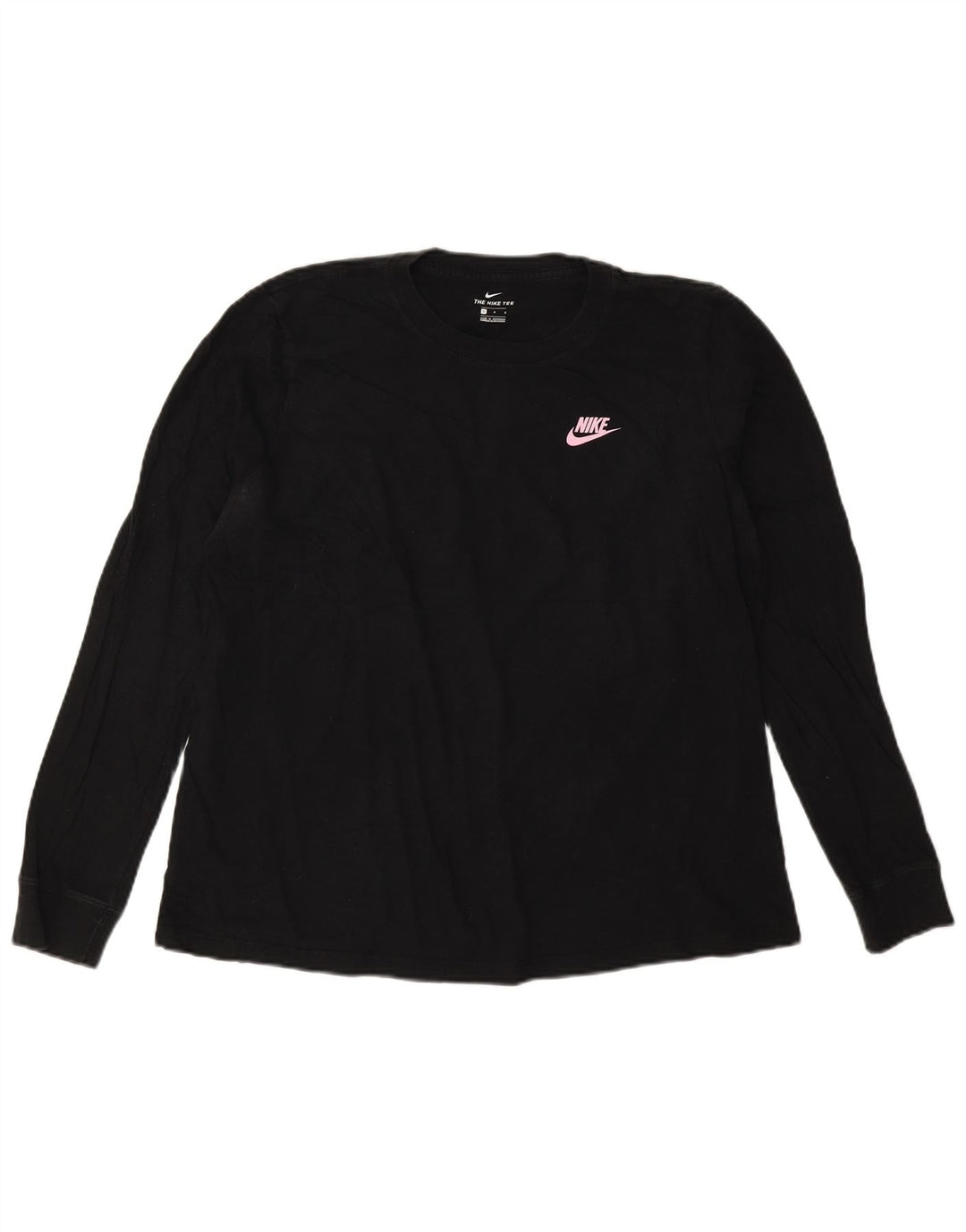 NIKE Camiseta de manga larga para mujer UK 40 Grande Algodón negro