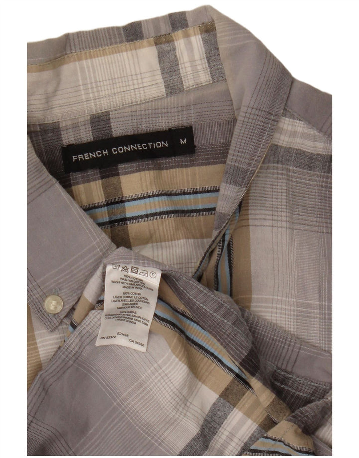 Camisa de hombre French Connection de algodón a cuadros gris medio