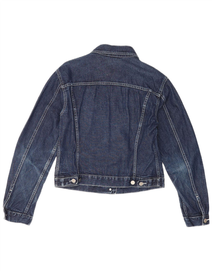 Benetton Chaqueta Vaquera Mujer UK 40 Large Algodón Azul