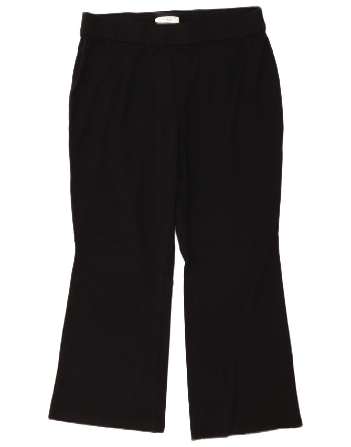 MARKS & SPENCER Pantalones cortos con corte de bota para mujer UK 40 Large W32 L25 Negro