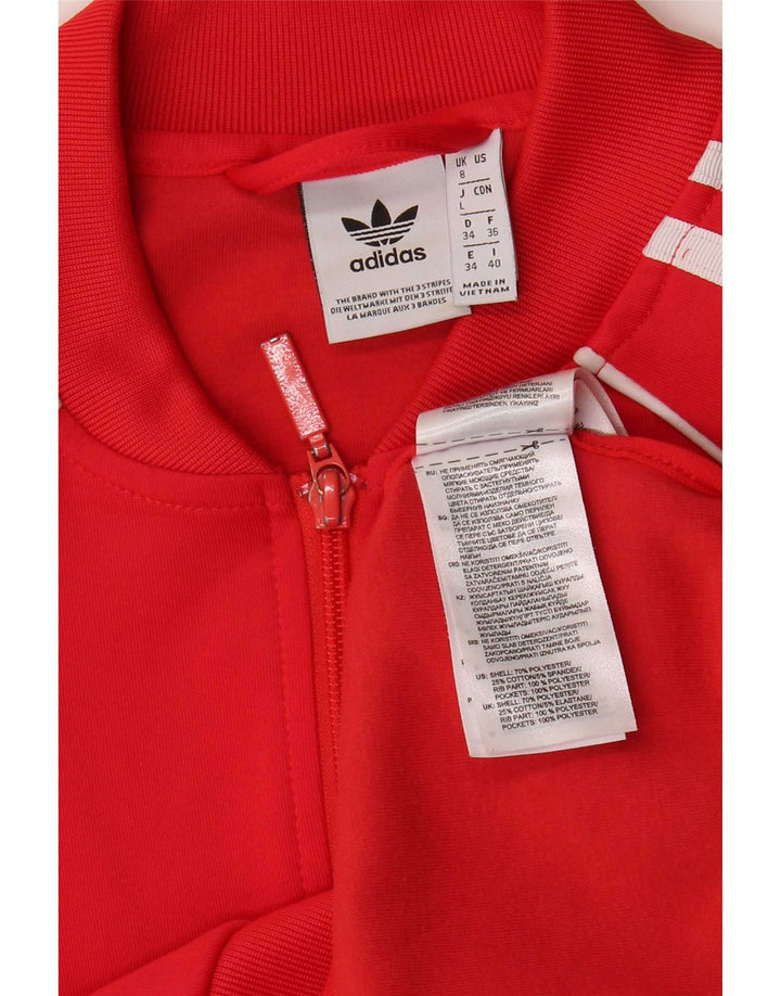 Adidas - Chaqueta de chándal para mujer, talla 8, poliéster rojo pequeño