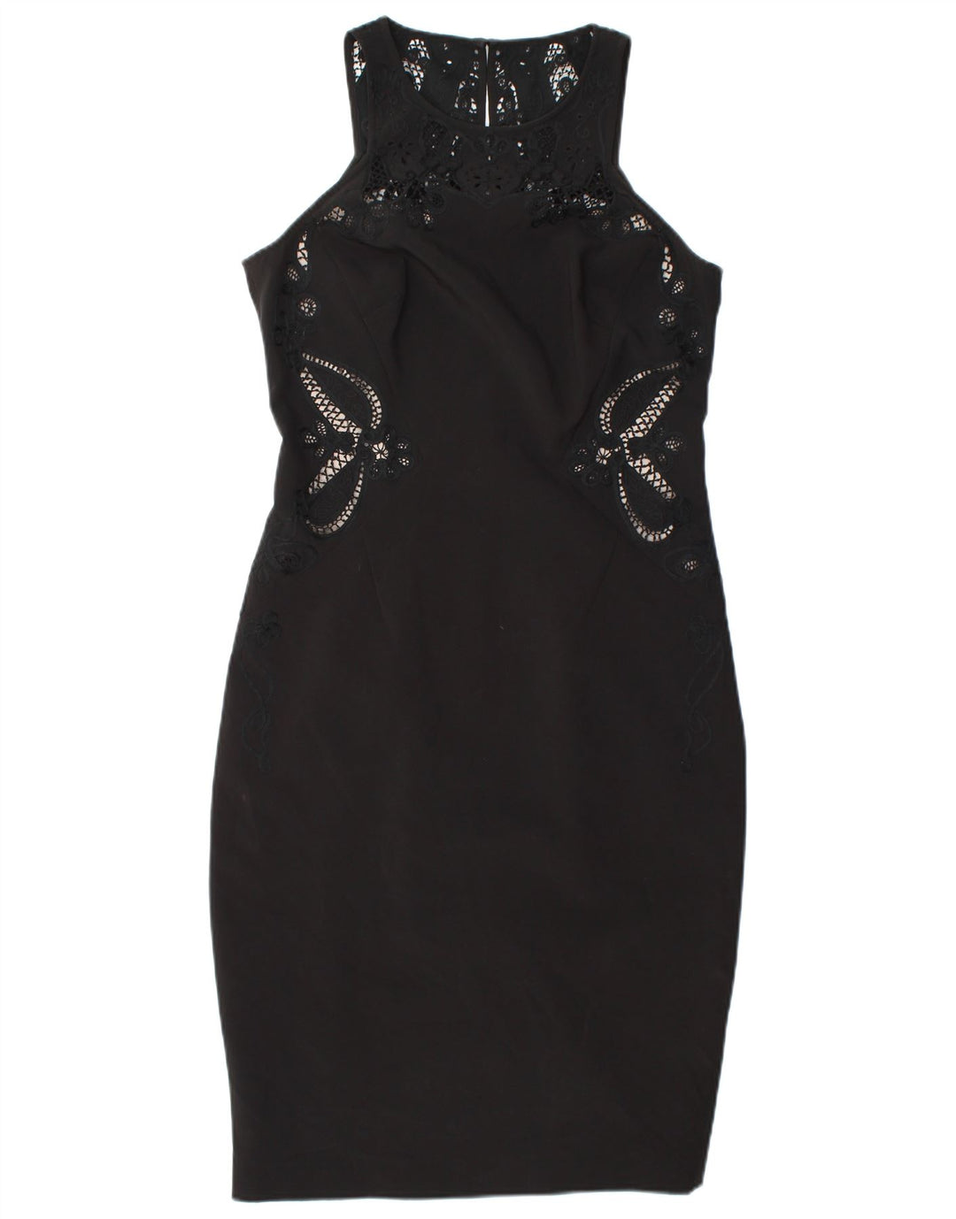 KAREN MILLEN Vestido ajustado sin mangas para mujer UK 42 Poliéster negro mediano
