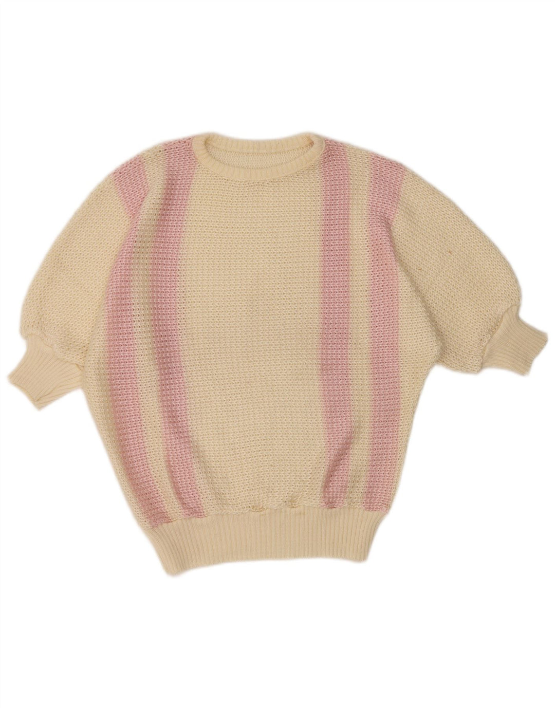 Vintage mujer barco cuello jersey suéter Reino Unido 14 grande de rayas blancas