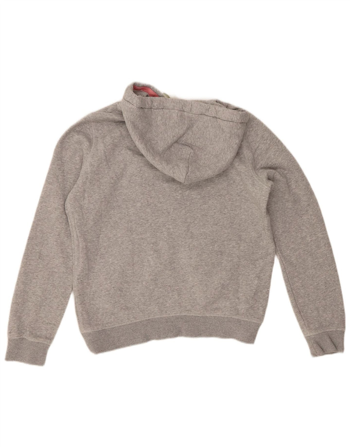 JACK WILLS Jersey con capucha de gran tamaño para mujer con gráfico UK 10 Small Grey Cotton