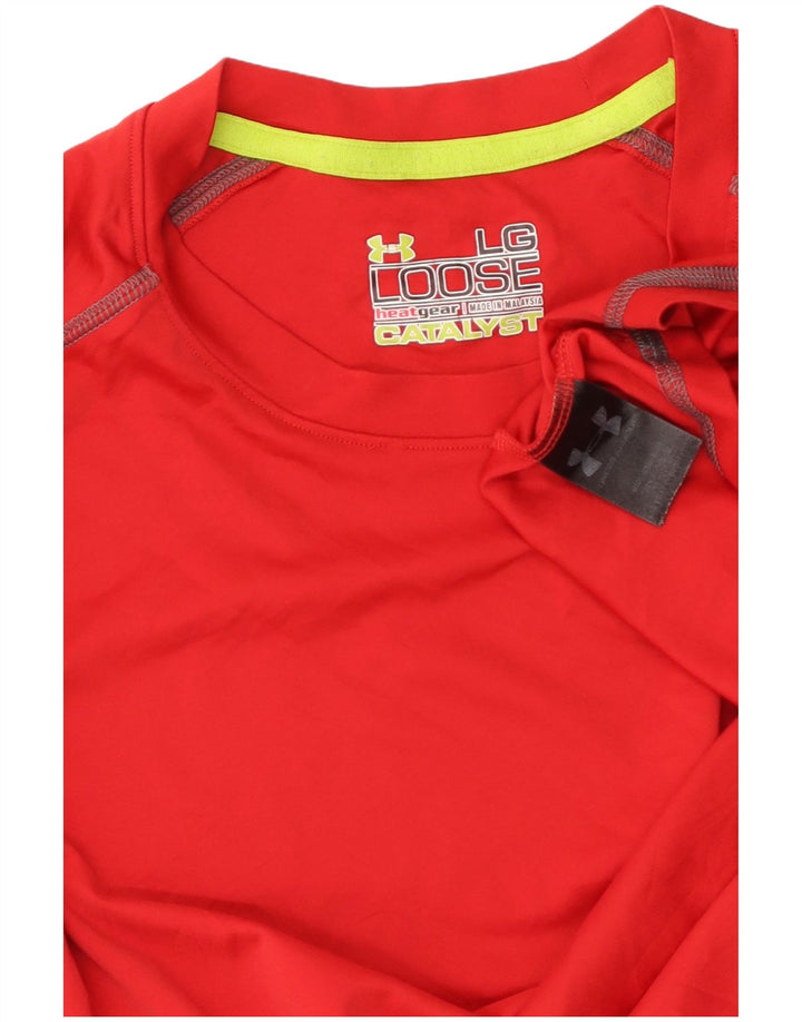 UNDER ARMOUR Camiseta Heat Gear para hombre Top Grande Poliéster rojo