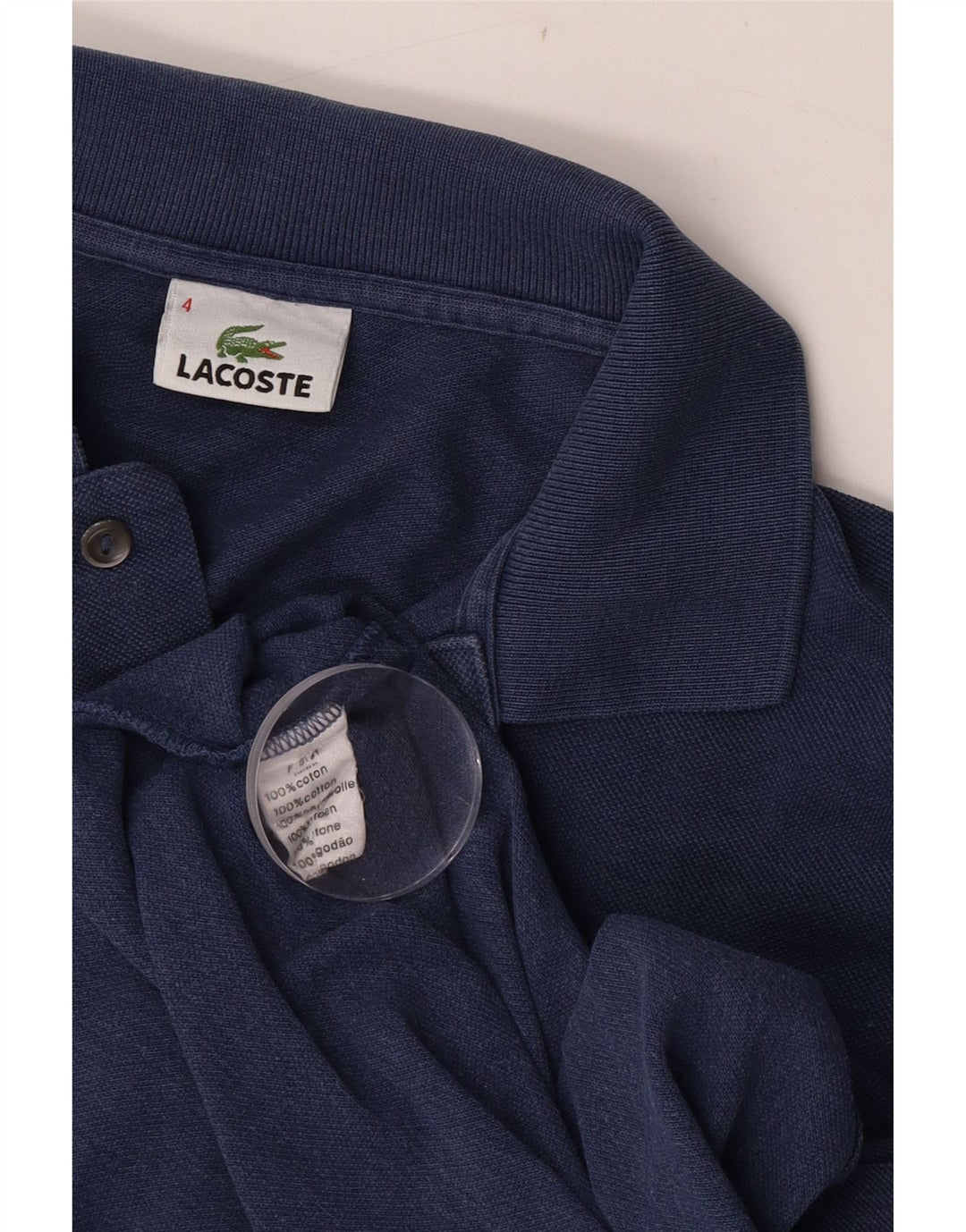 Polo Lacoste para hombre talla 4 mediano algodón azul marino