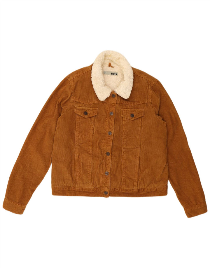 TOPSHOP Chaqueta Sherpa de Pana para Mujer UK 46 Grande Algodón Marrón