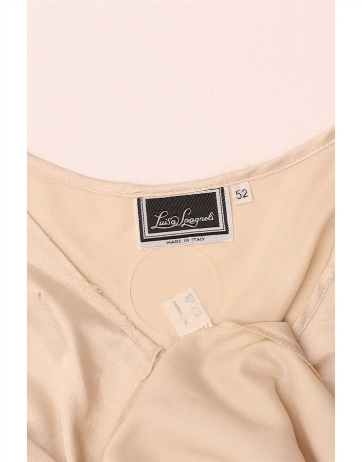 Luisa Spagnoli Top corto para mujer IT 42 2XL Poliéster beige